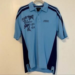 Muhammad Ali Adidas Float Like A Butterfly Sting Like A Bee Polo Shirt Size S